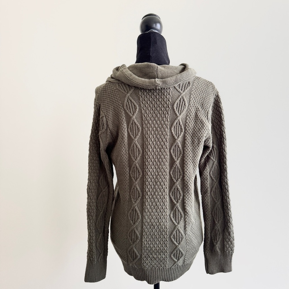 Preswick & Moore Cable Knit Sweater – Dark Olive Green – NWT Size petite xlarge - Picture 3 of 4